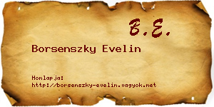 Borsenszky Evelin névjegykártya