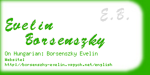 evelin borsenszky business card